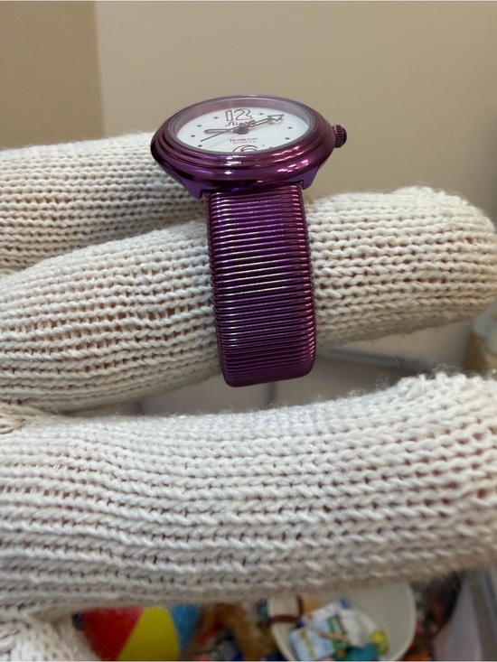 Vintage Armitron Slinky Watch Purple Metallic Accordion Stretch Band Retro 80s main image 10